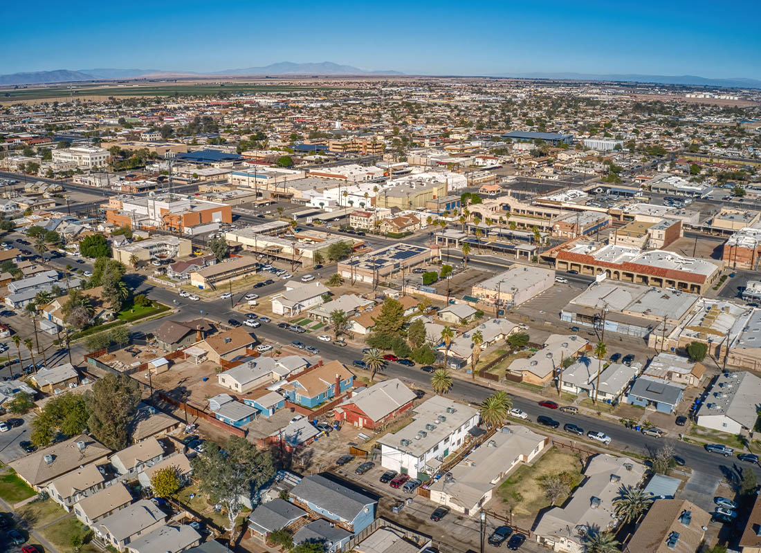 Business and Auto Insurance in El Centro, CA - Aerial View of El Centro, California on a Sunny Day